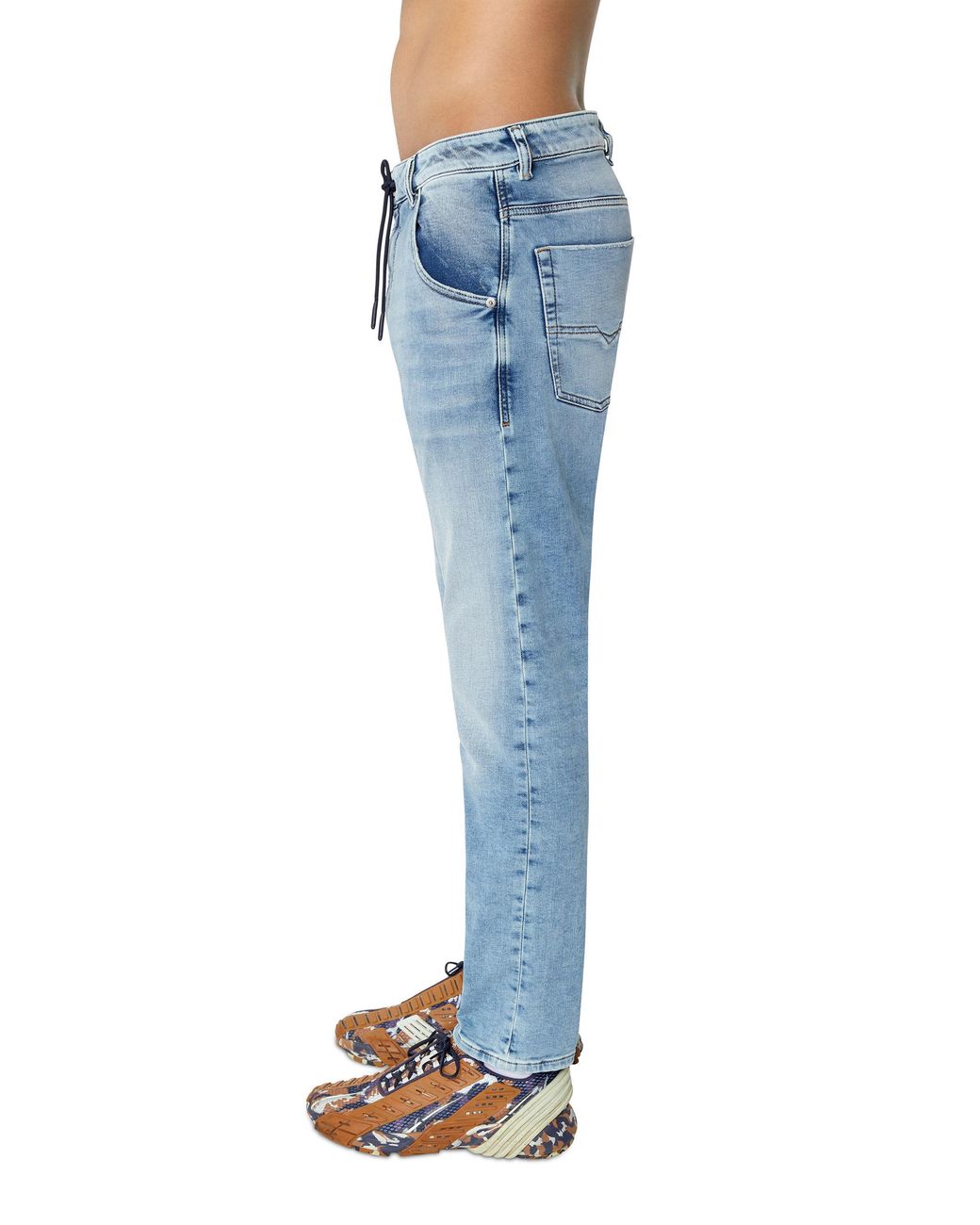 DIESEL Blue Tapered Drawstring Waist Jeans for men