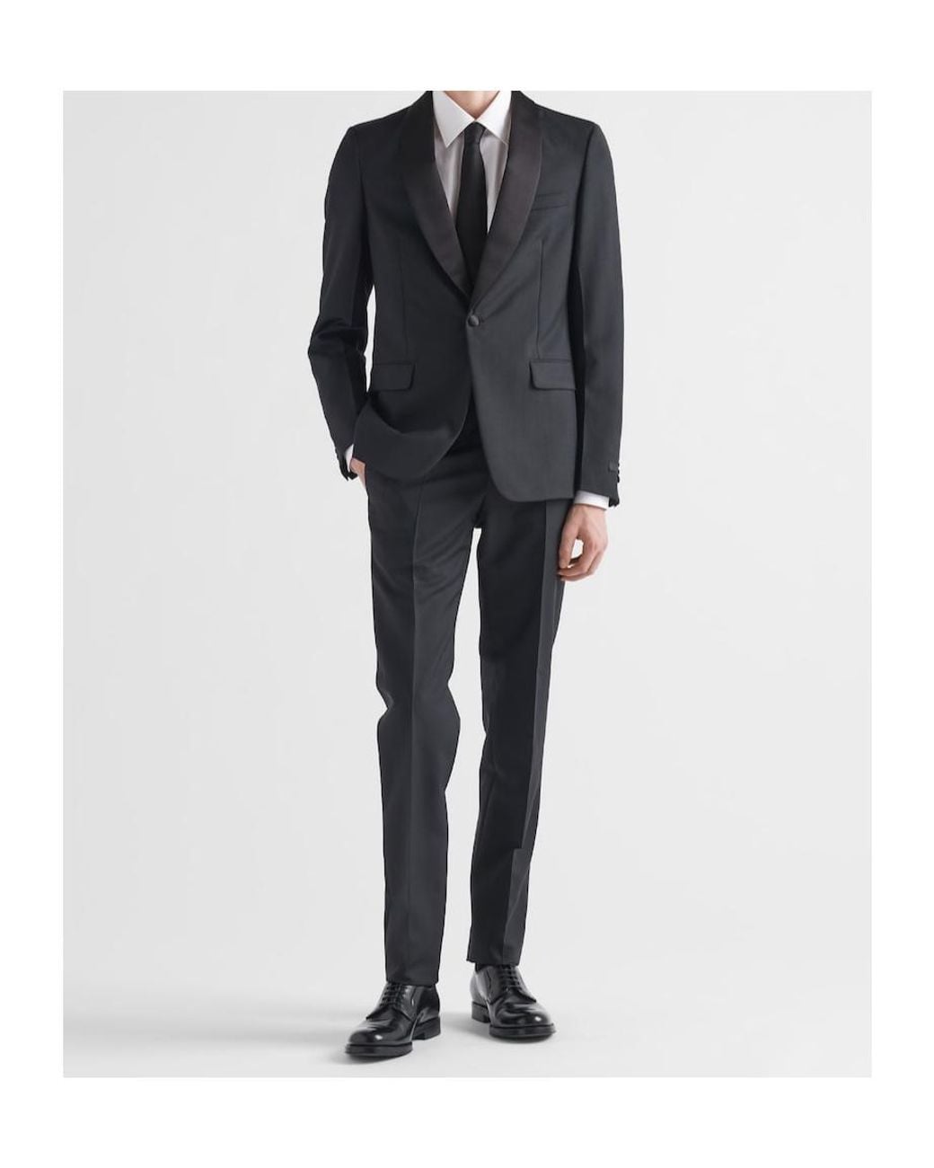 Prada Black Single-Breasted Wool And Mohair Tuxedo for men