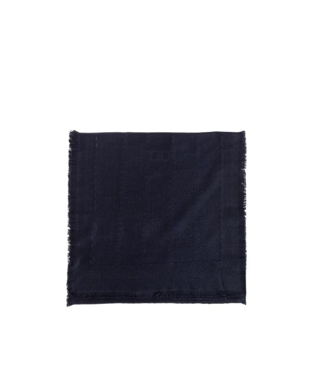Ferragamo Blue Ferragamo Gancini Jacquard Fringed Scarf