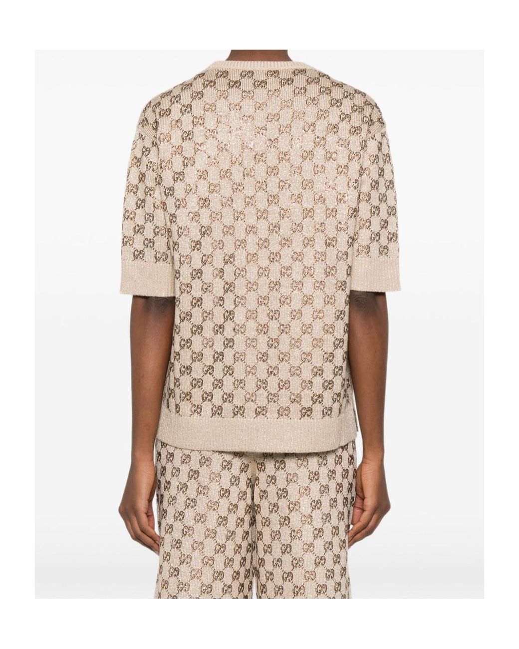 Gucci Natural Wool Cashmere Sweater With Crystals