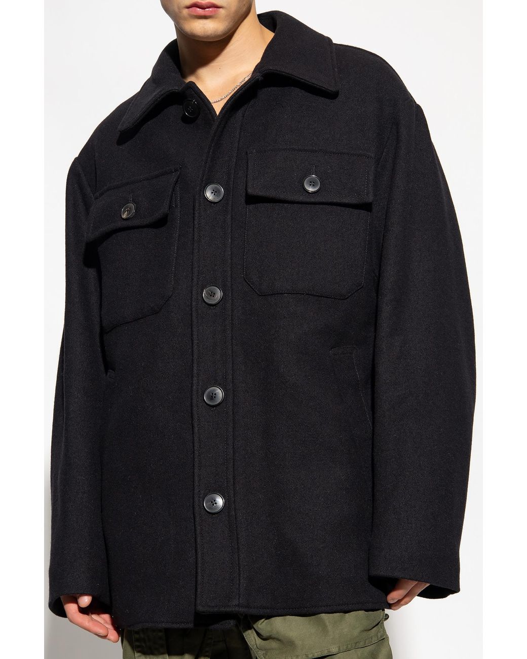 Dries Van Noten Black Long-Sleeved Casual Jacket for men