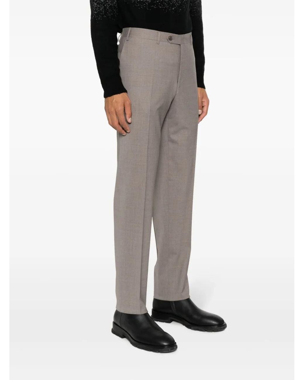 Canali Gray Casual Pants With Belt Loops for men
