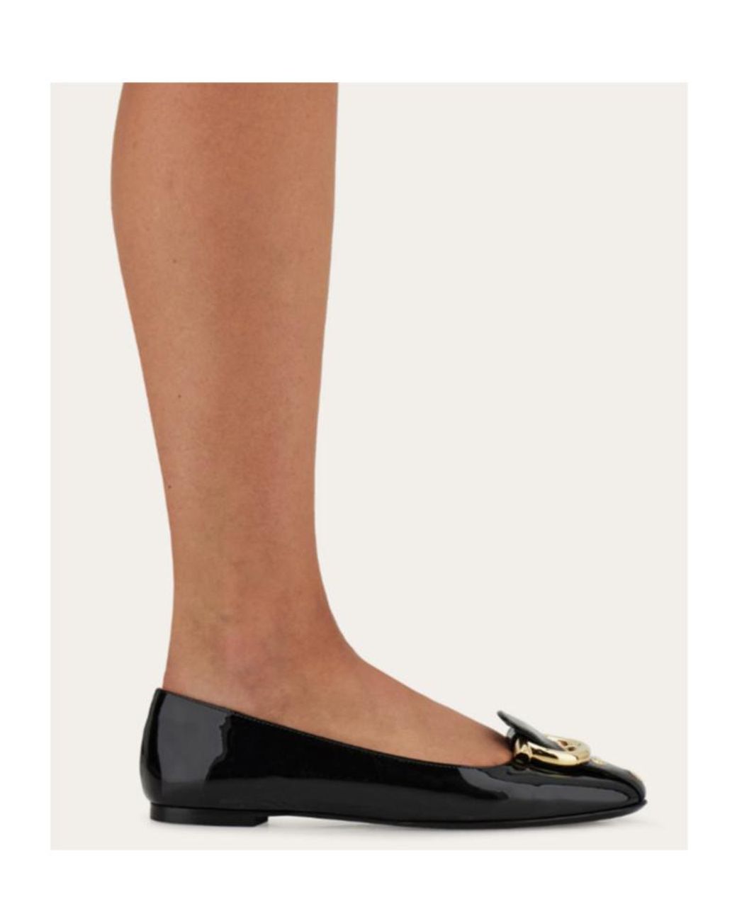 Ferragamo Black Gancini Ballet Flat