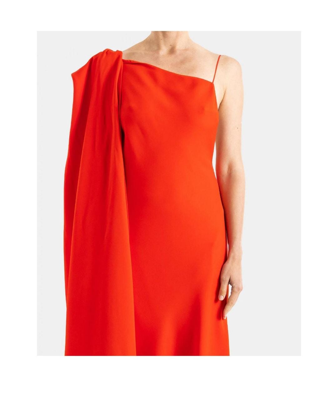 Balenciaga Red Draped Asymmetric Dress