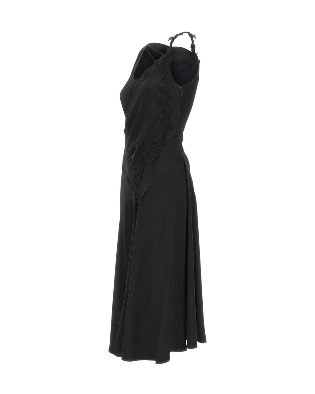 Victoria Beckham Black Dress With Lace Details