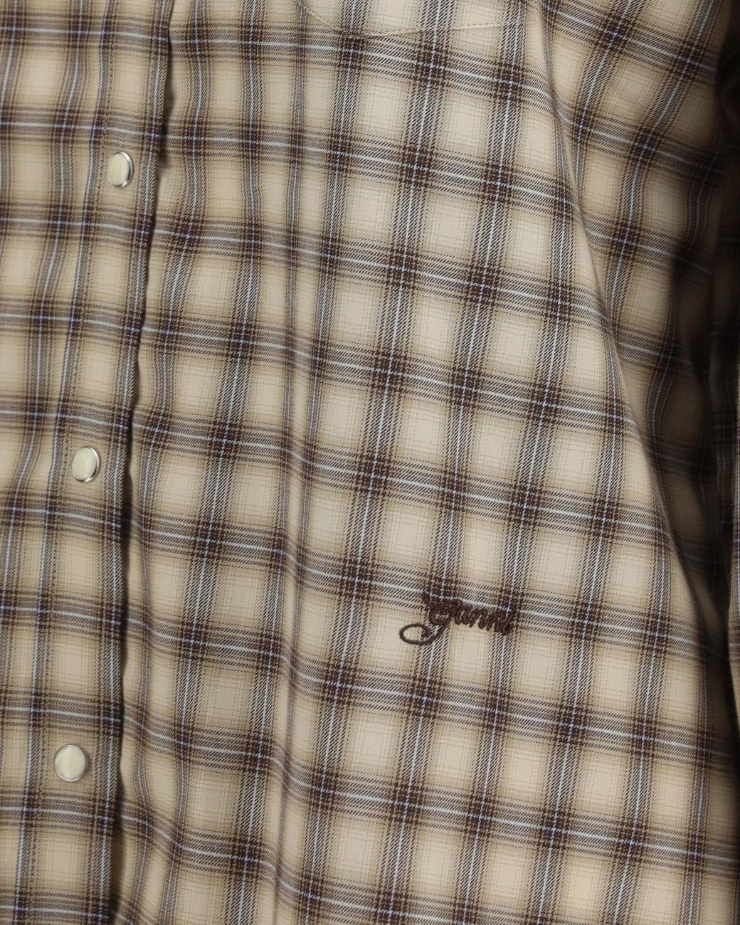 Ganni Gray Relaxed Check Shirt