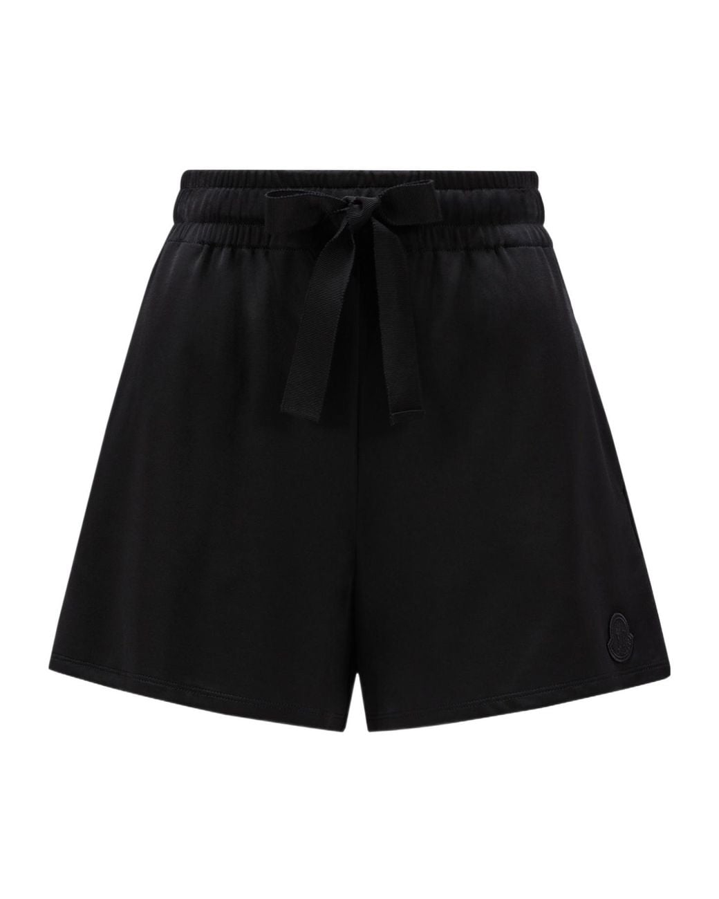 Moncler Black Logo Patch Drawstring Shorts