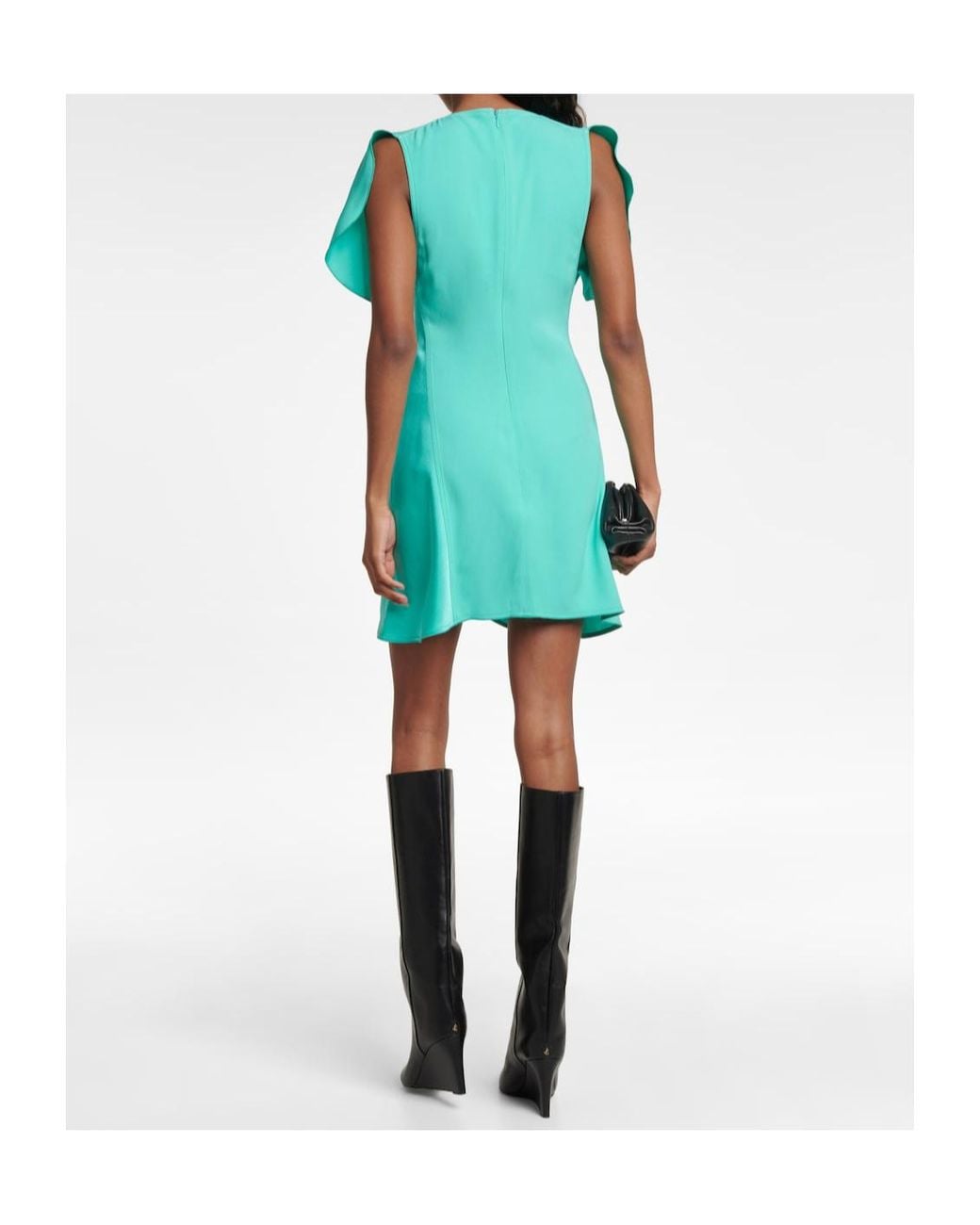 Victoria Beckham Blue Asymmetrical Mini Dress