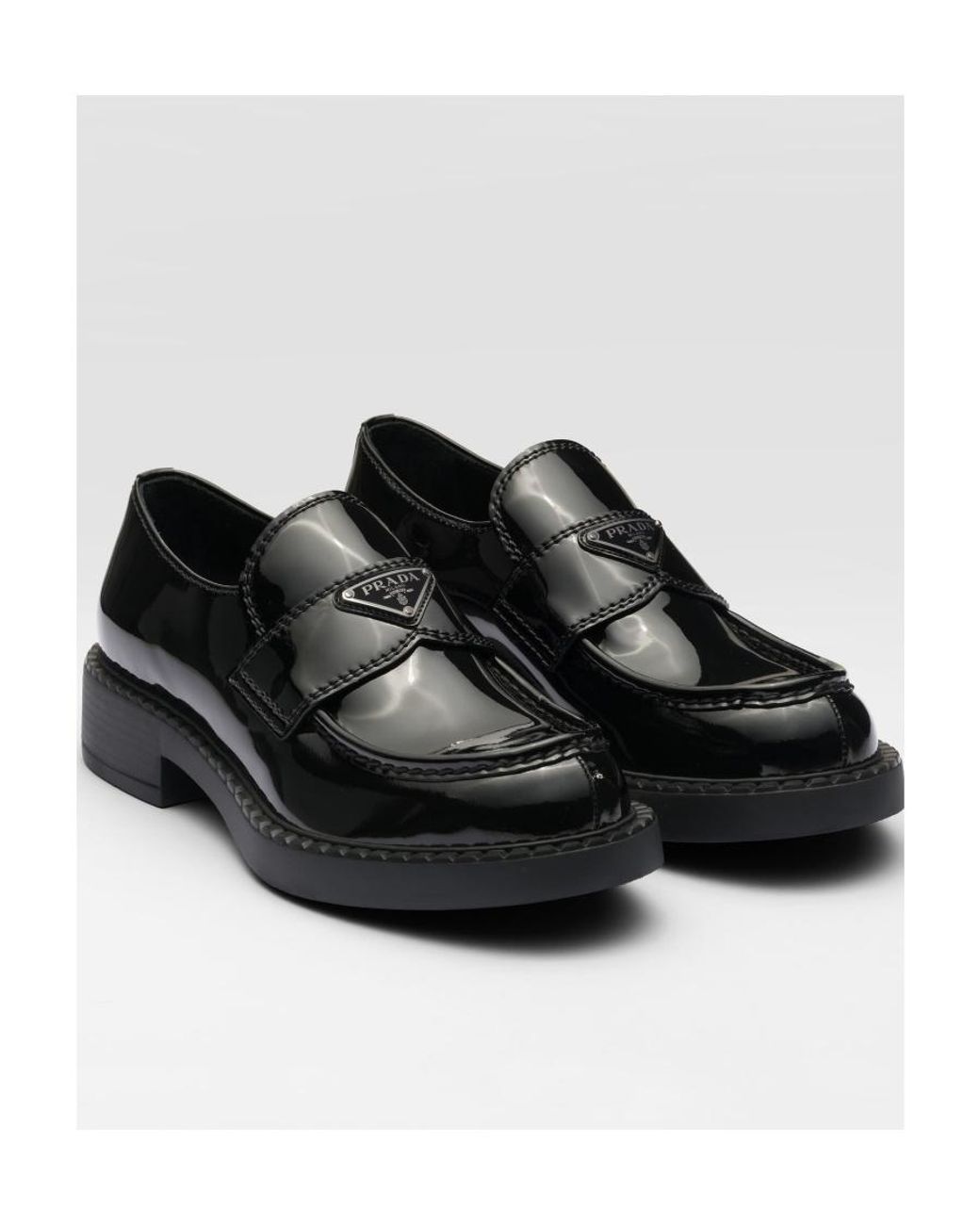 Prada Black Patent Leather Loafers for men