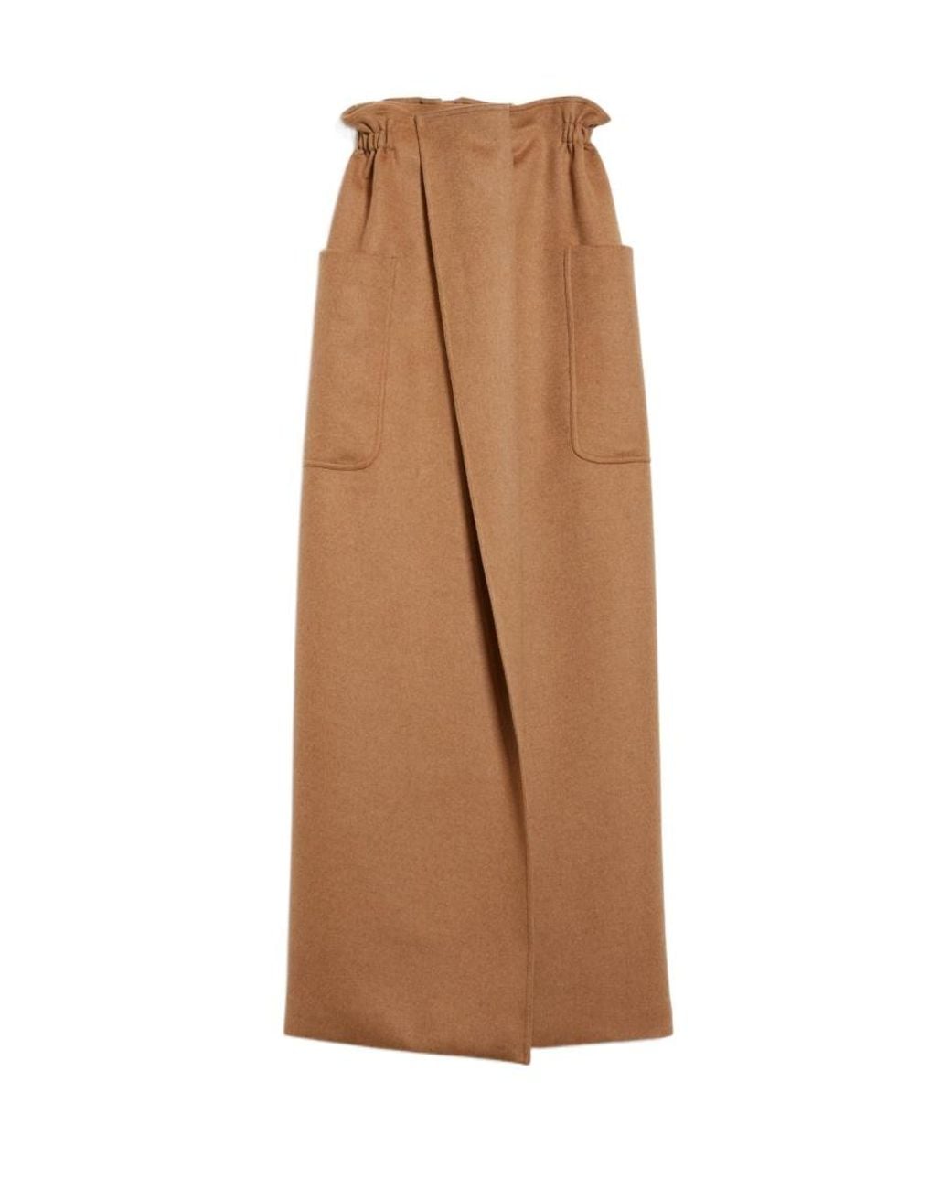 Max Mara Brown Patch-Pocket Straight Skirt