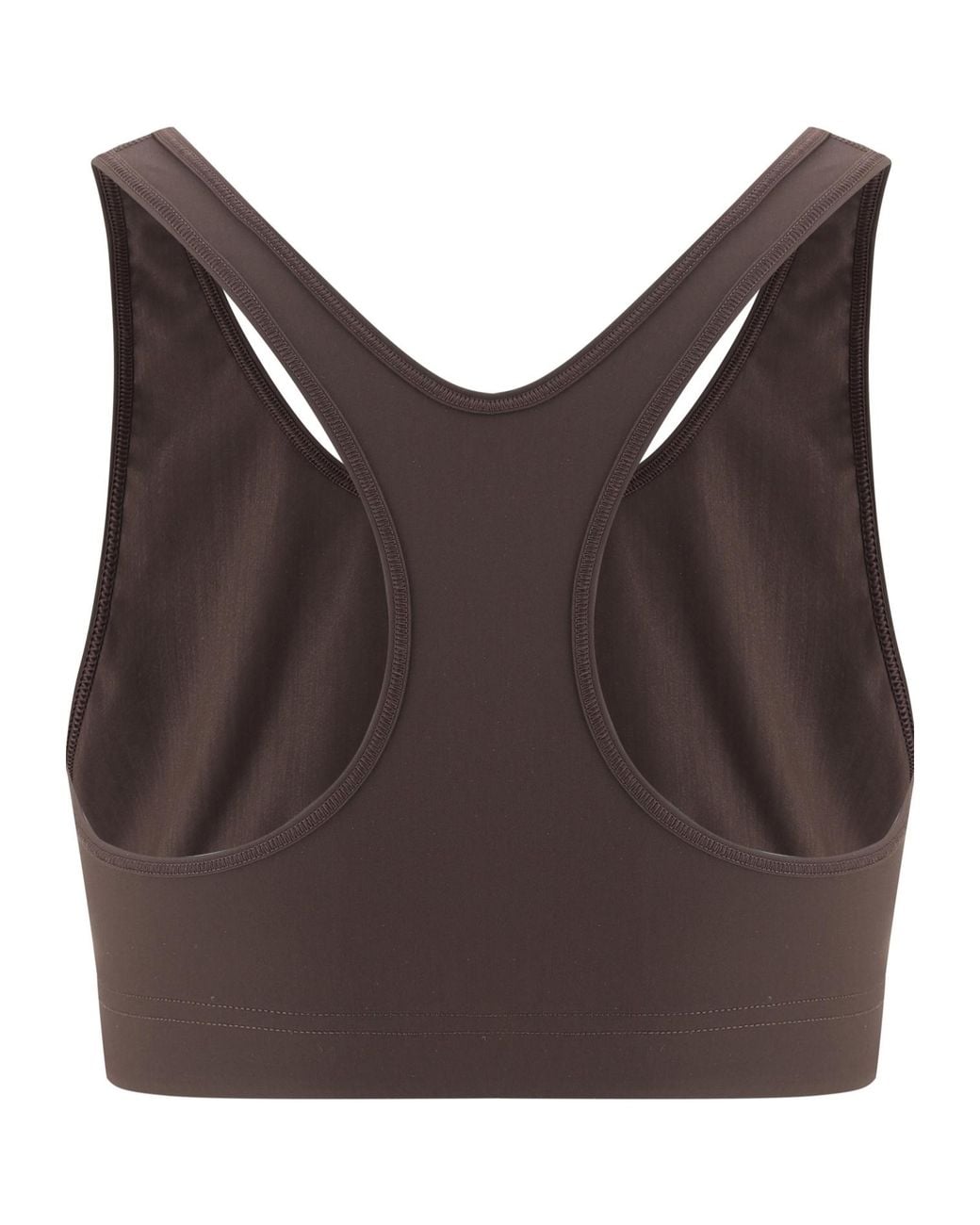 Jil Sander Brown Logo Printed Sport Bra