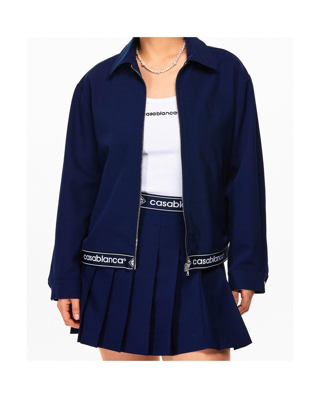 Casablanca Blue Zipper Casual Jacket