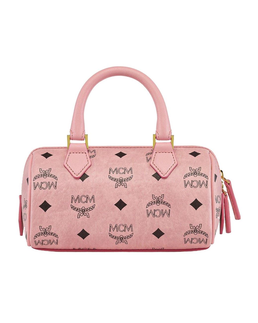 MCM Pink Mini Ella Padlock-Detail Tote Bag