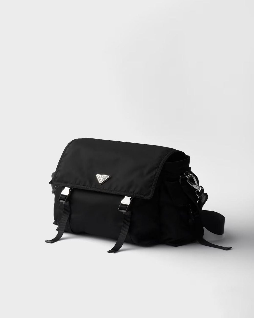 Prada Black Explore Re-Nylon And Leather Bag for men