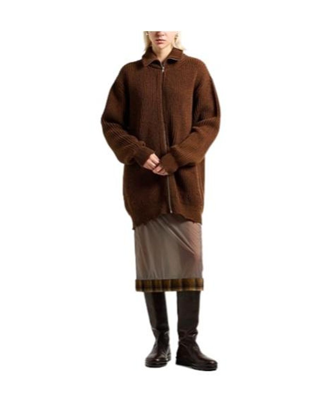 MM6 by Maison Margiela Brown A Lightweight Knitted Long-Sleeved Top