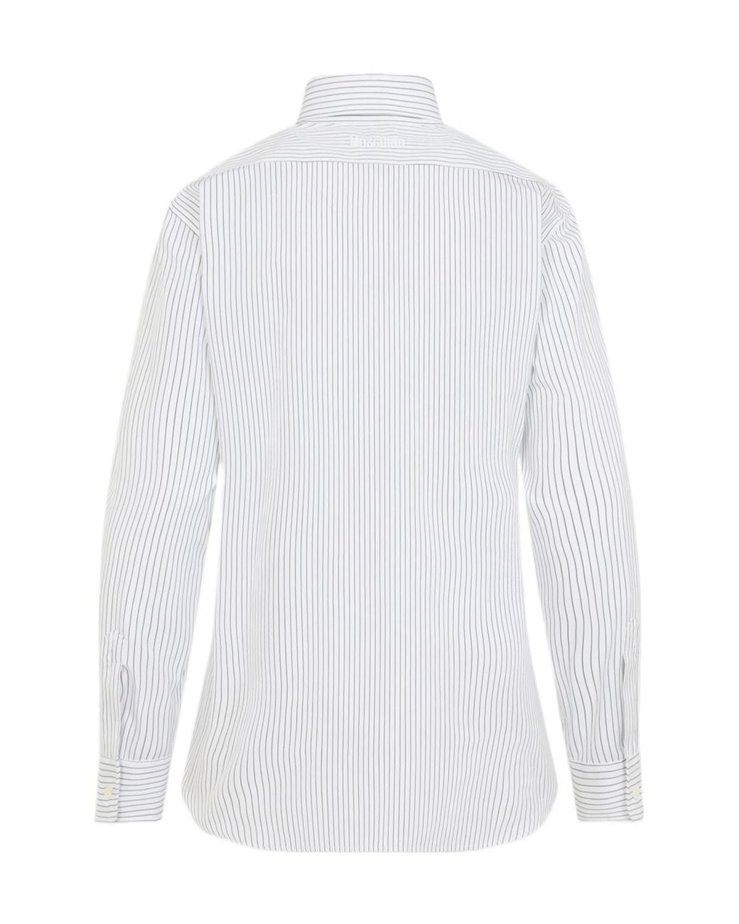 Moschino White Striped Embroidered-Goose Shirt