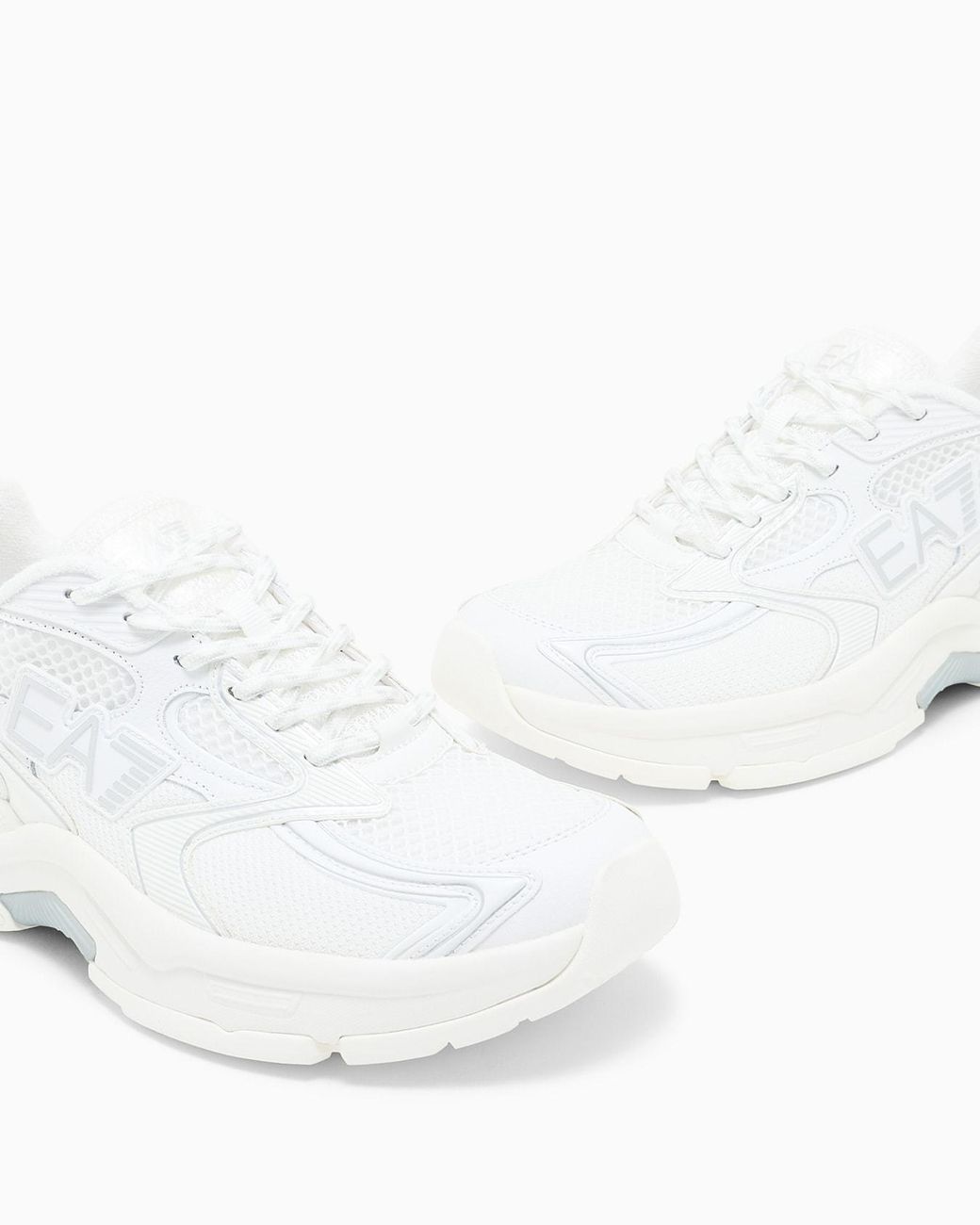 EA7 White Predator Logo-Detail Sneakers