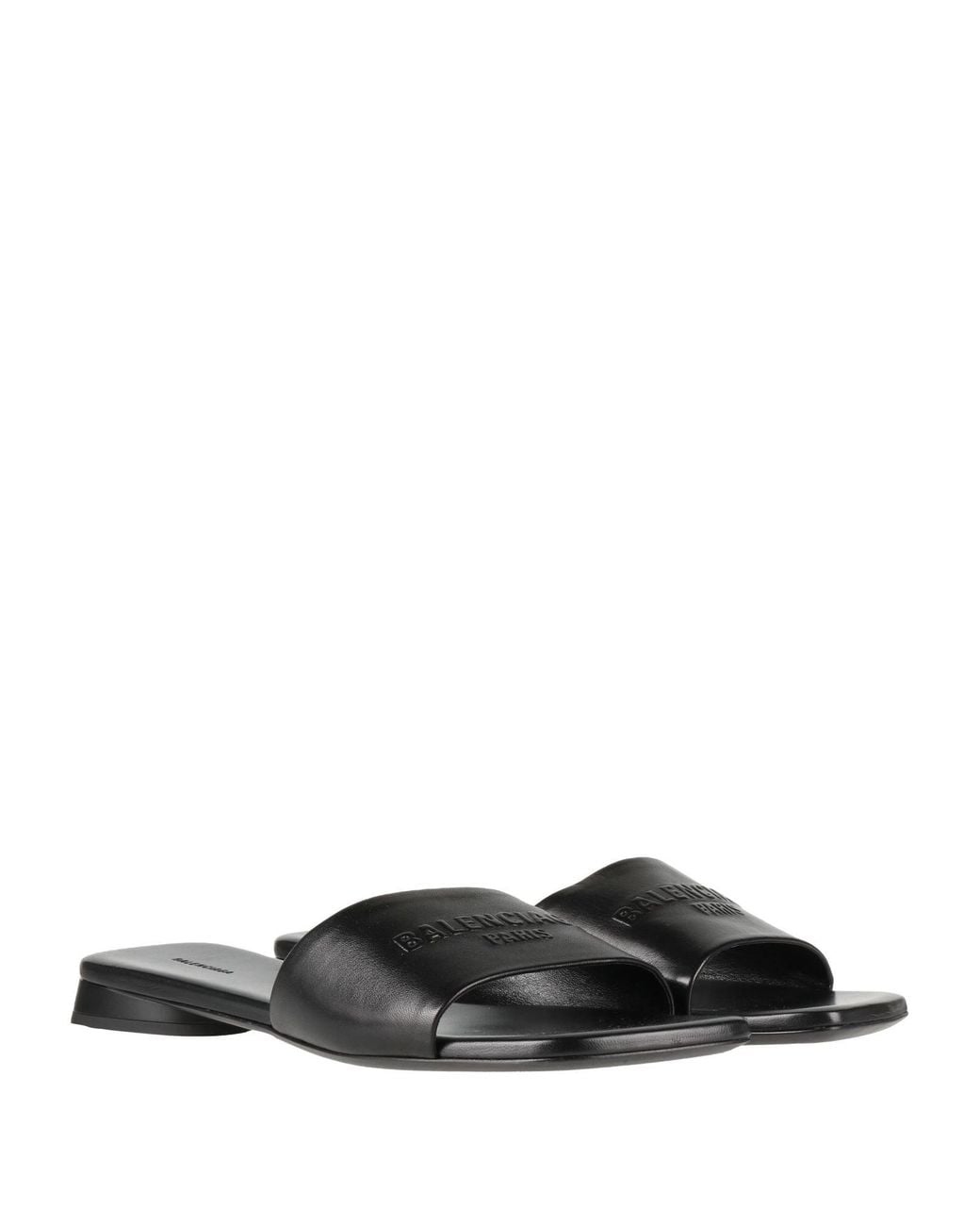 Balenciaga Black Logo Slippers