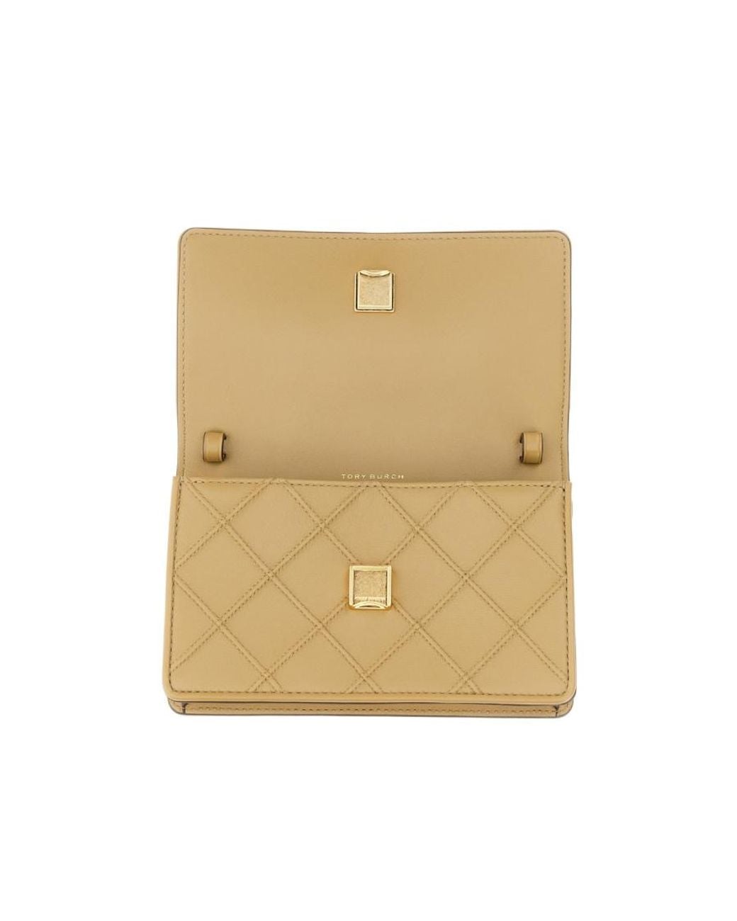 Tory Burch White Fleming Soft Chain-Linked Wallet