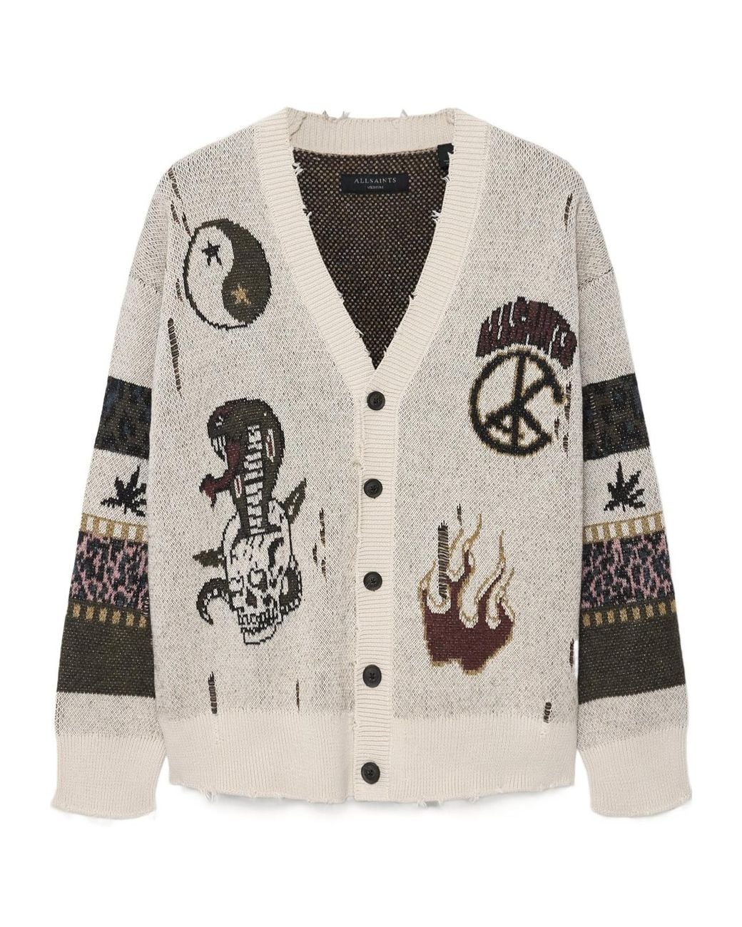 AllSaints Natural Bram Cardigan for men
