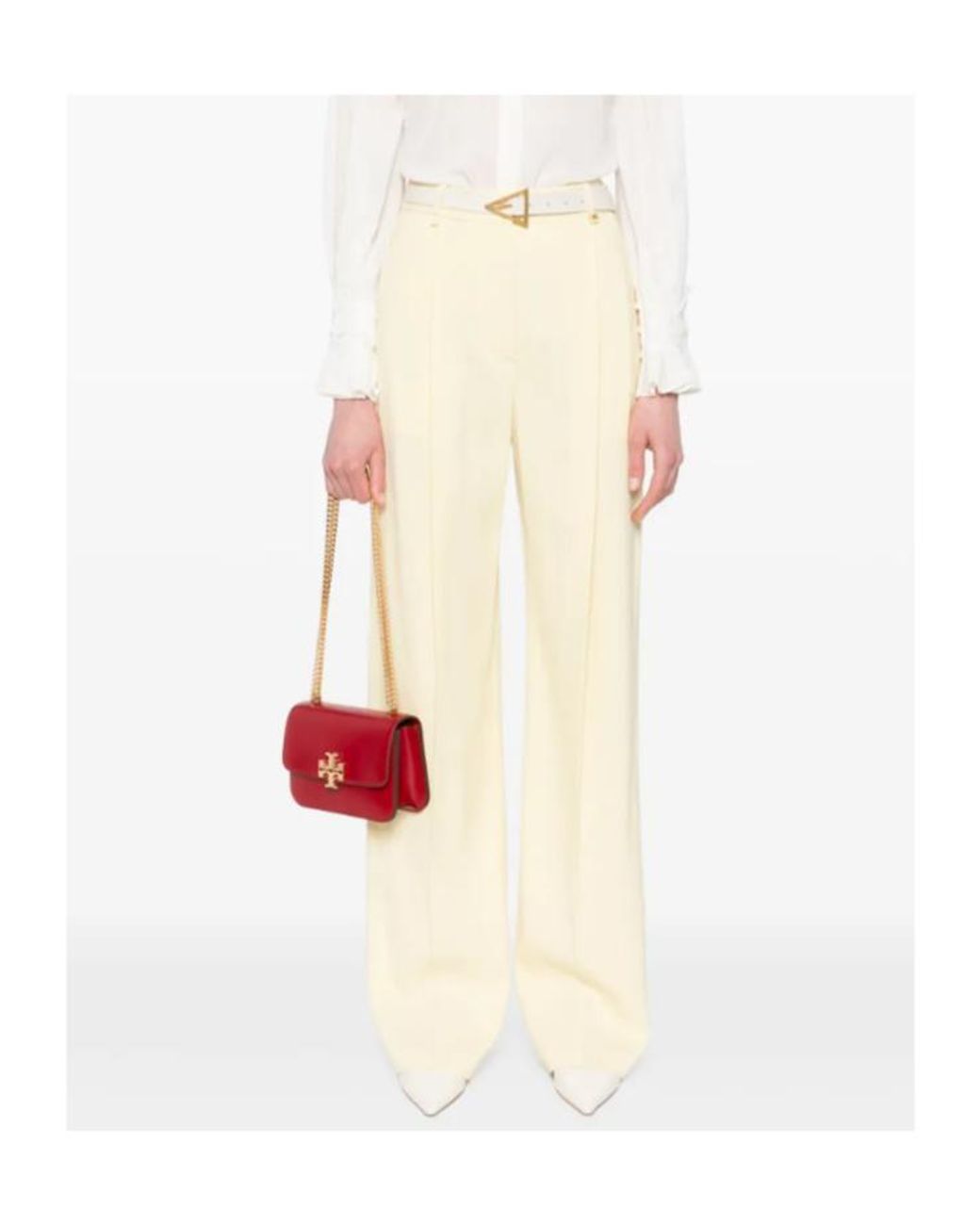 Elisabetta Franchi White Pleated Trousers