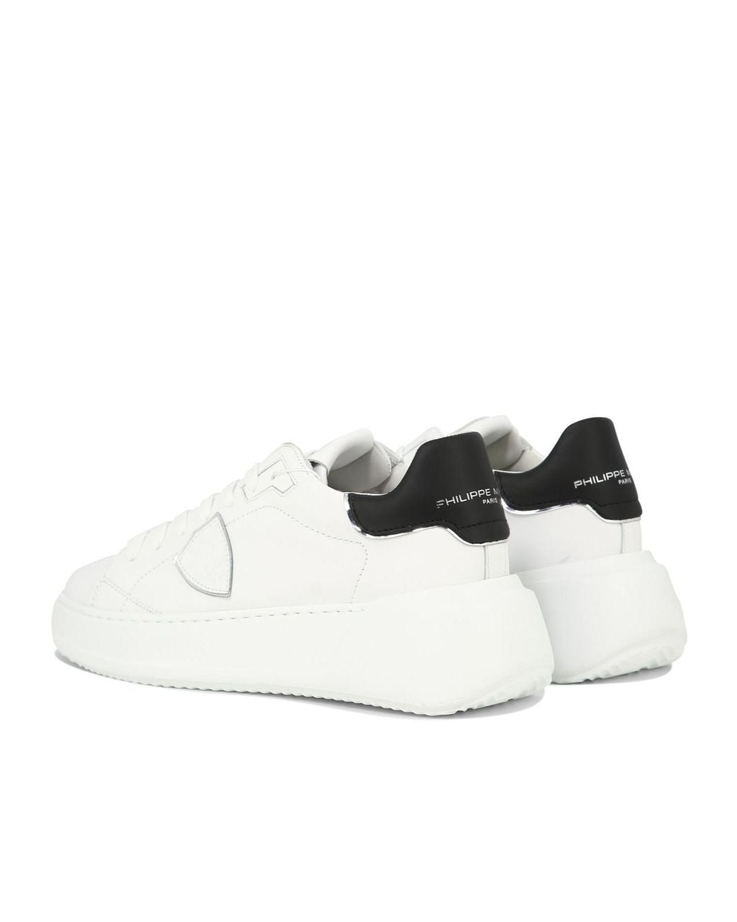 Philippe Model White Tres Temple Lace-Up Sneakers