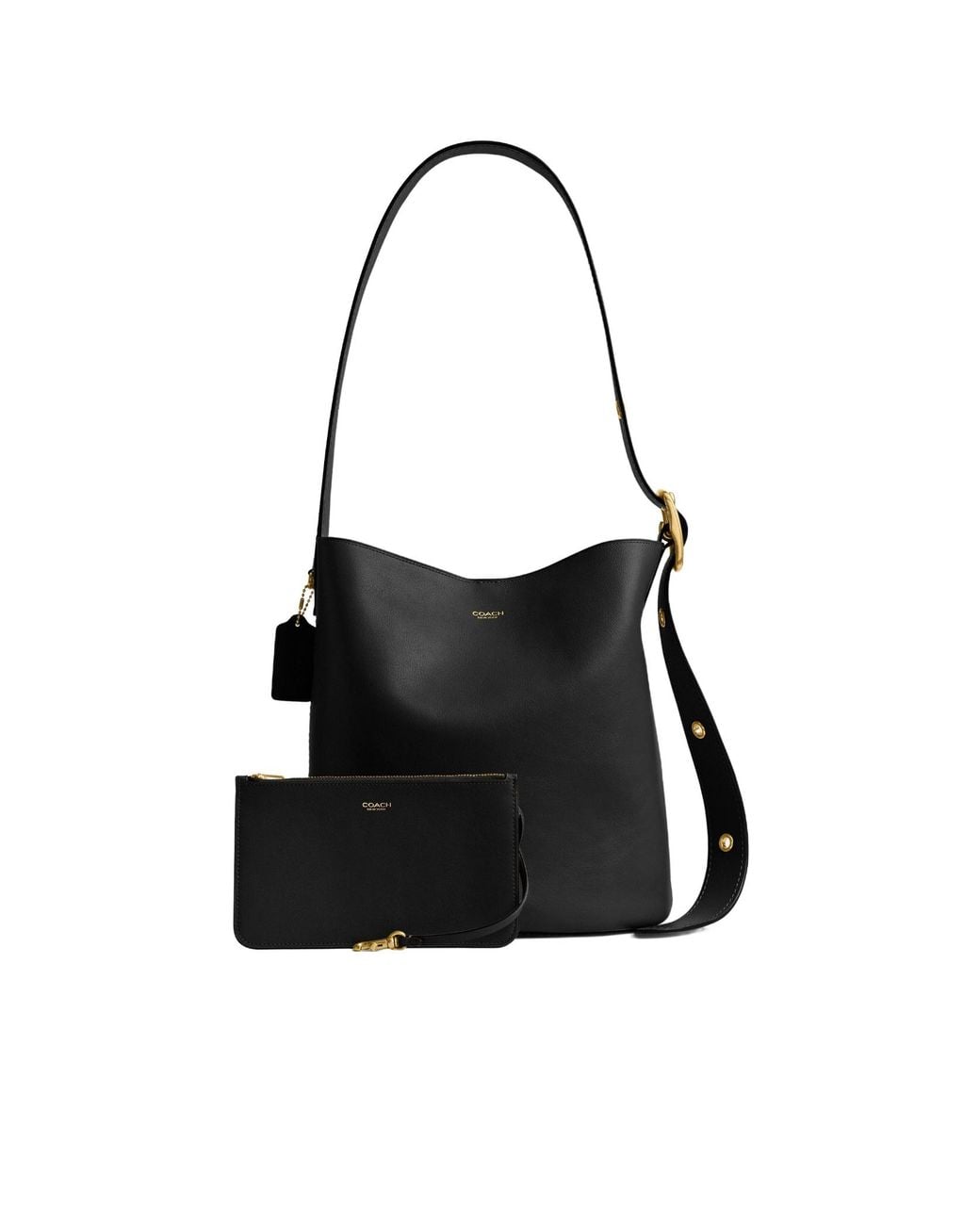 COACH Black Bleecker Bucket Bag