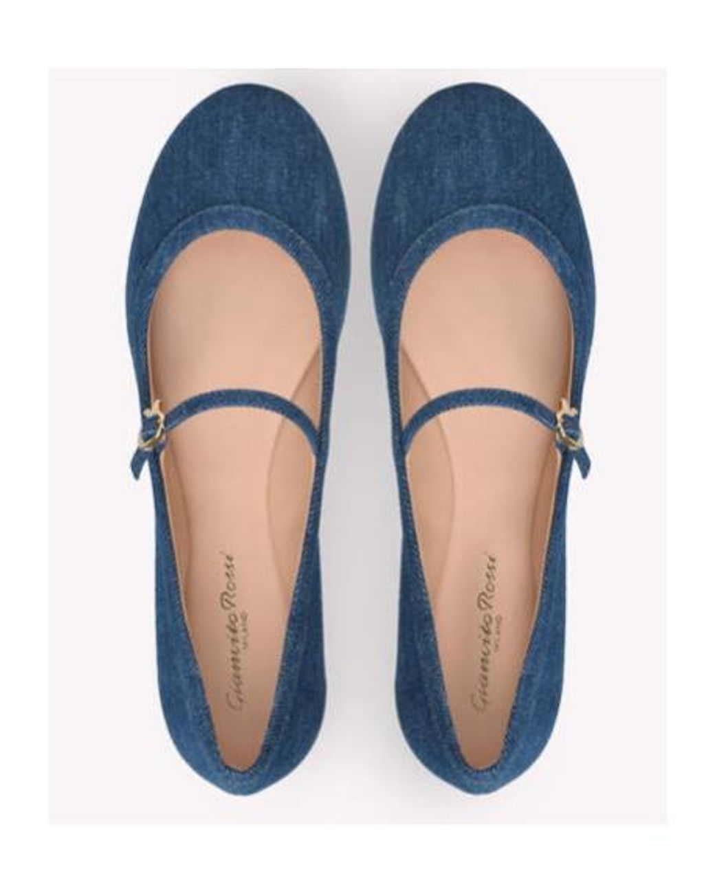 Gianvito Rossi Blue Carla Ballerina Shoes