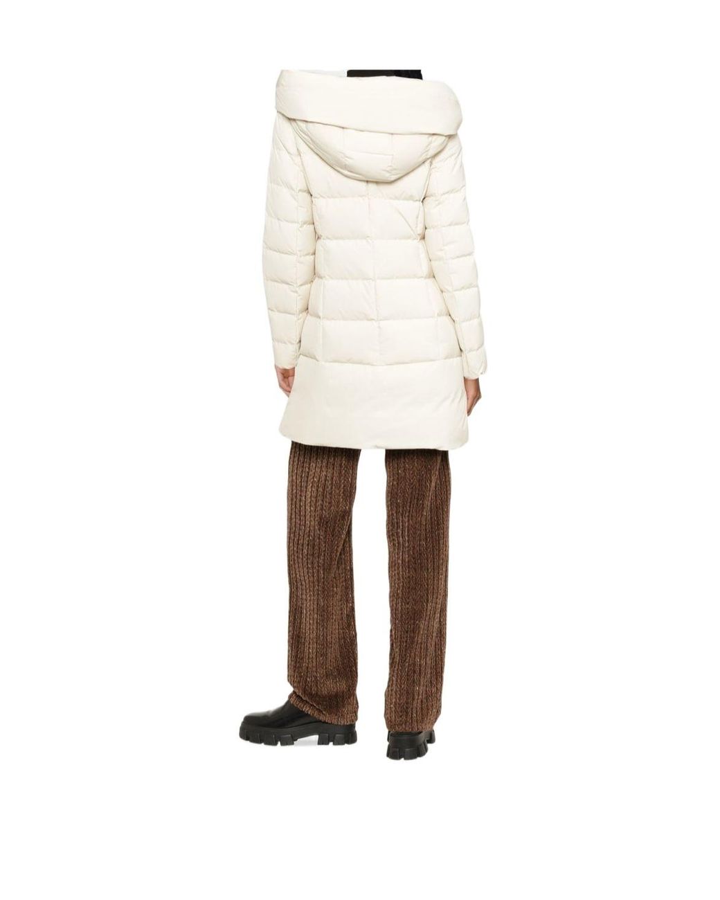 Woolrich White Zip-Fastening Padded Coat