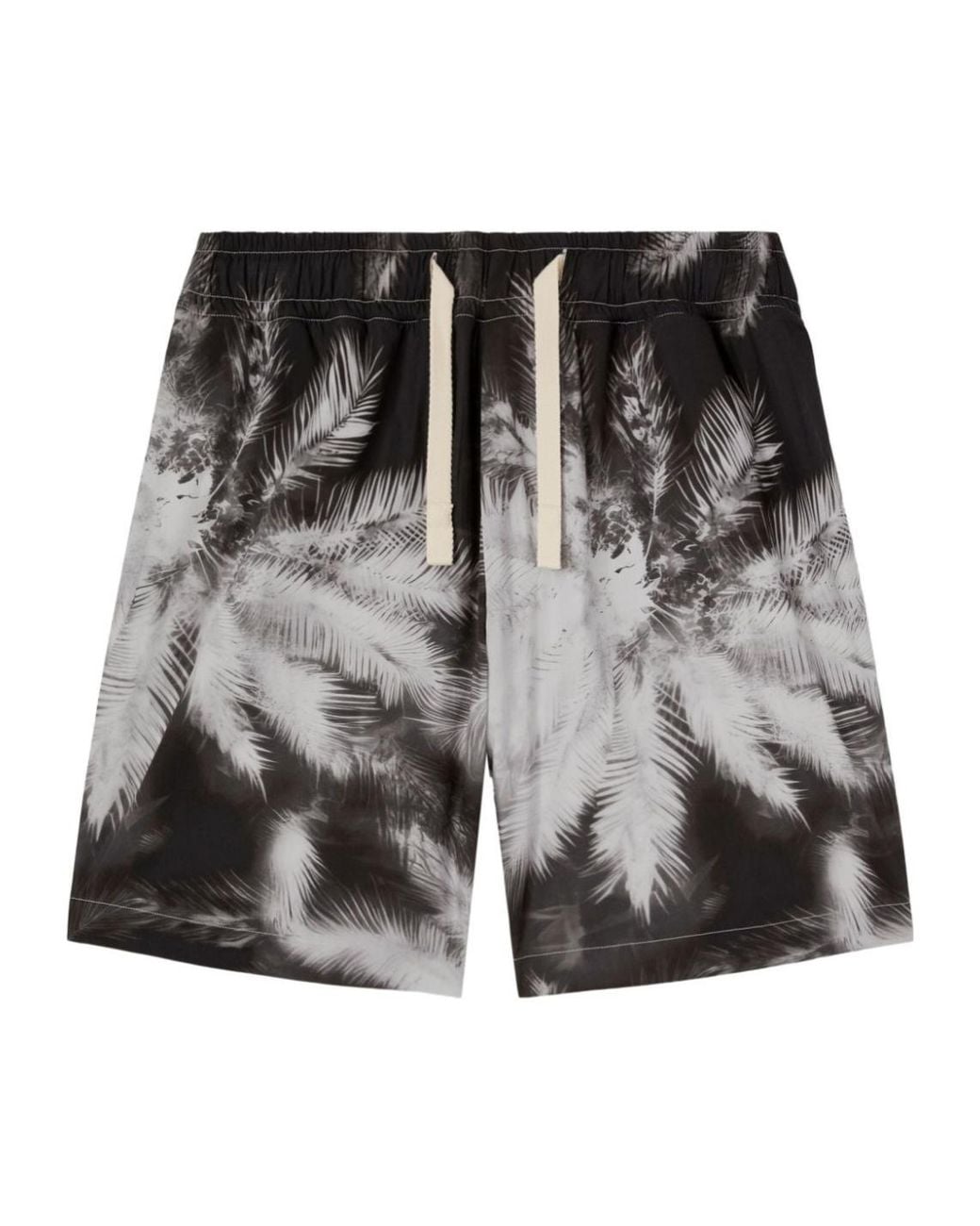 Palm Angels Gray Blueprint Palms Drawstring Track Shorts for men