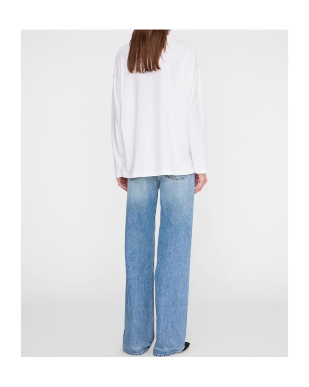 Anine Bing White Long-Sleeved Crewneck T-Shirt