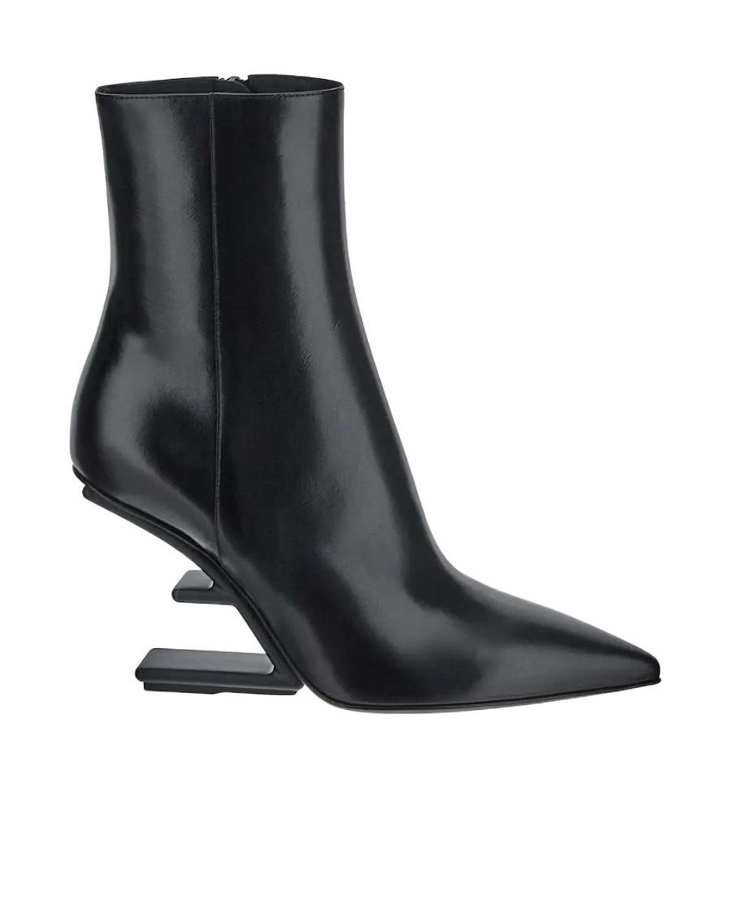Fendi Black First F-Shaped Heel Ankle Boots