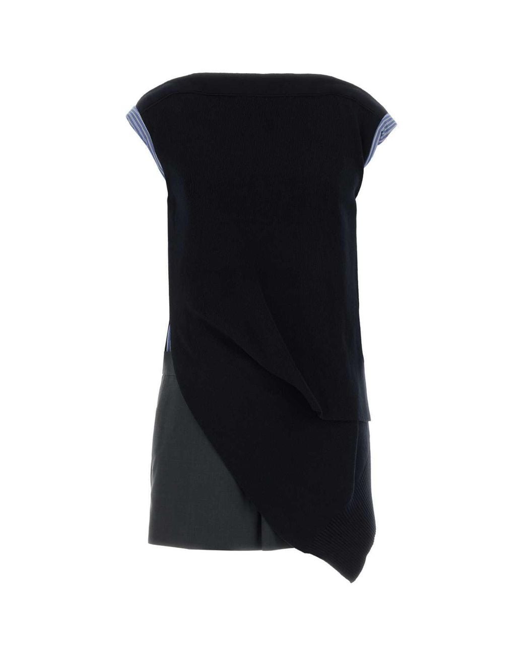 Sacai Black Sleeveless Knit Dress