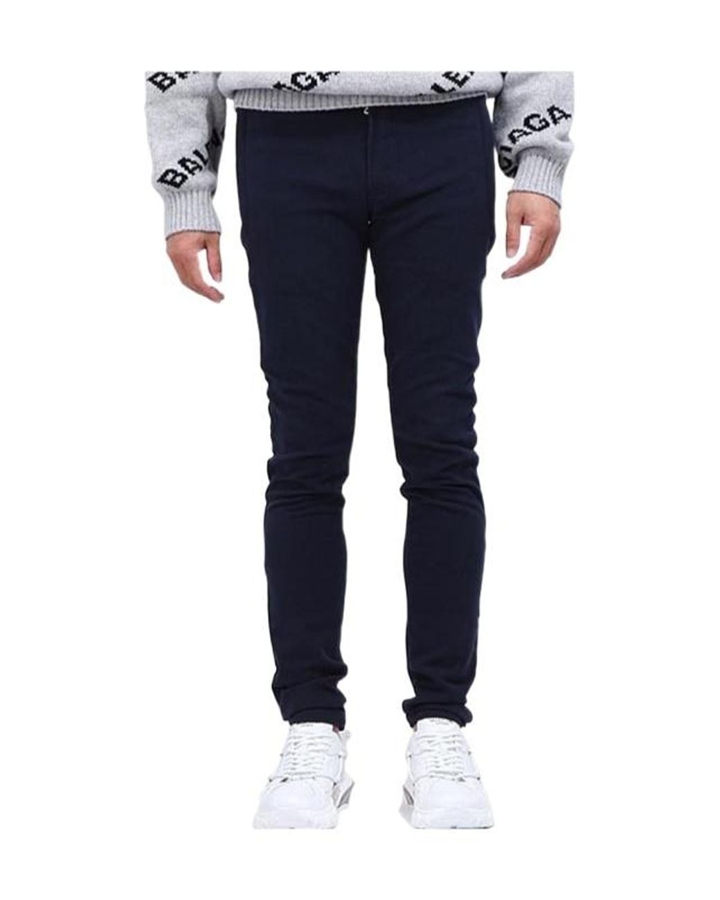 Balmain Blue Belt Loops Jeans for men