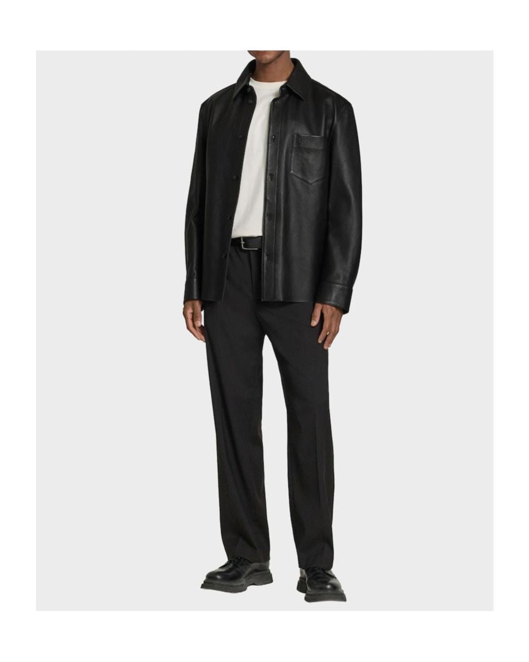 Boss Black Boss Button-Up Leather Jacket for men