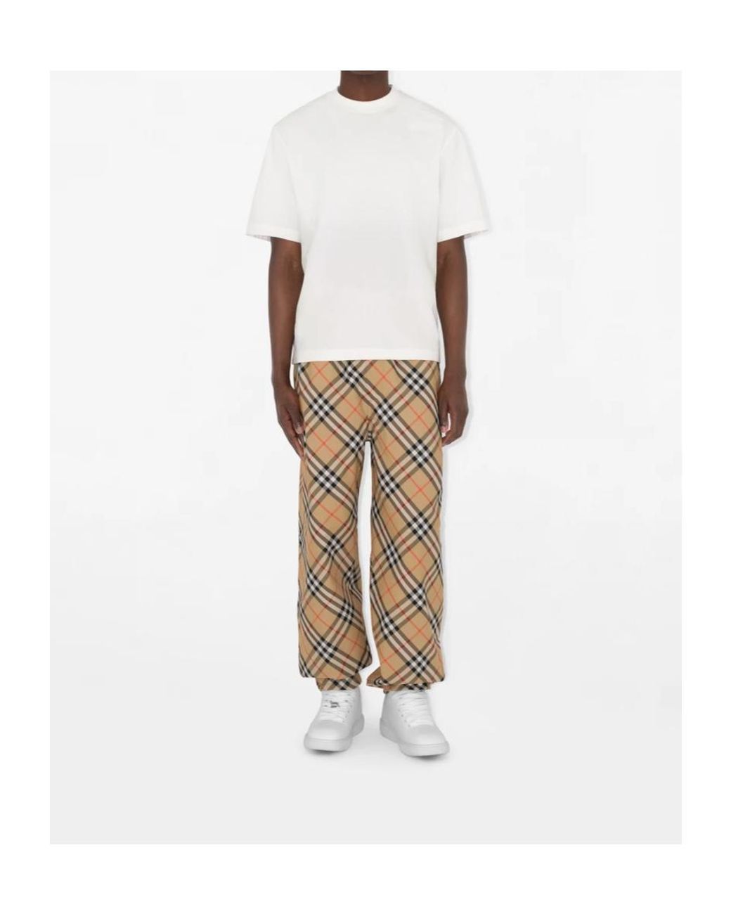 Burberry Natural Check Twill Drawstring Pants for men
