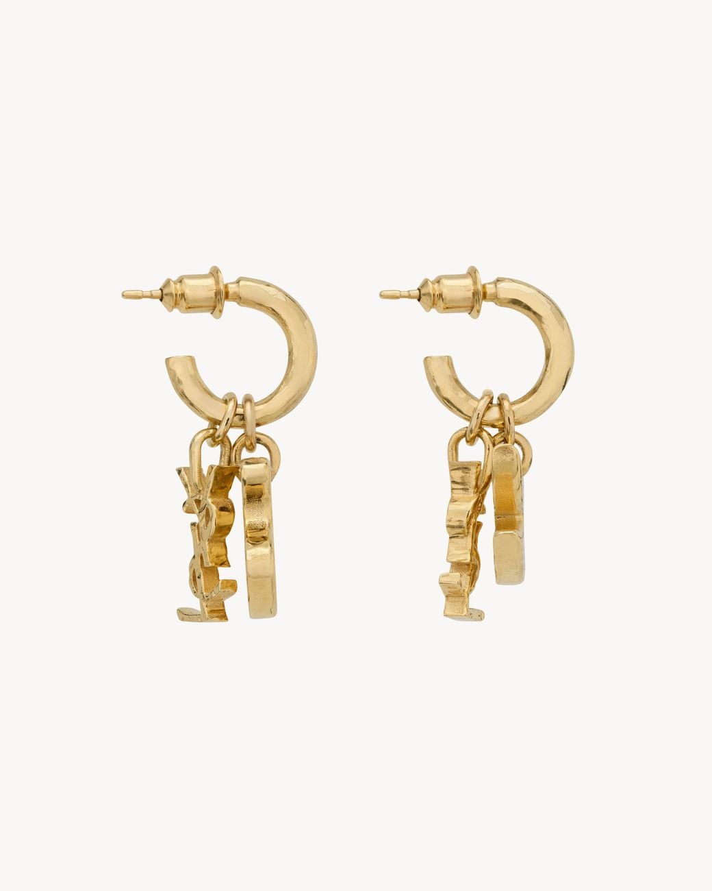Saint Laurent White Dove-Shaped Earrings