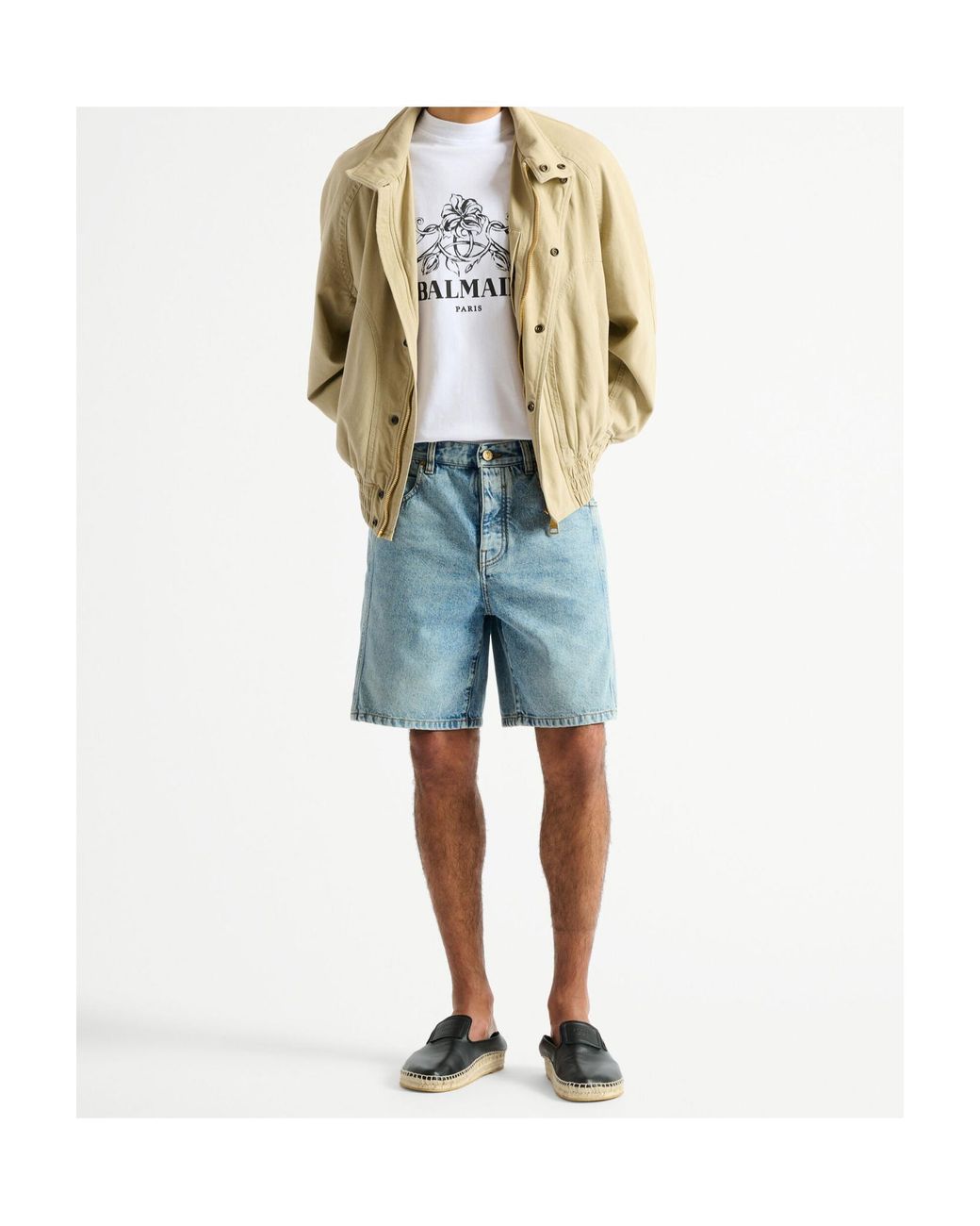 Balmain Natural Cotton Vintage Bomber Jacket for men