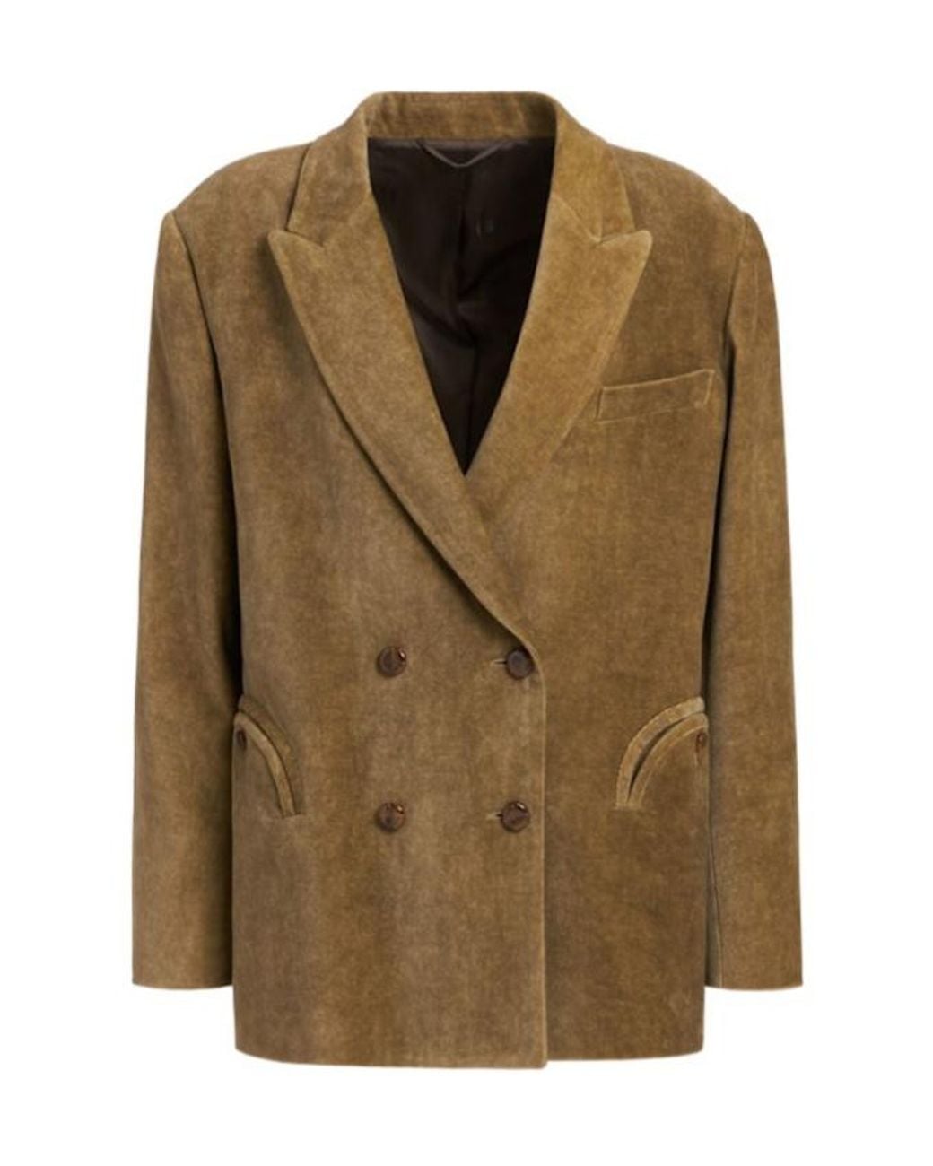 Blazé Milano Green Double Breast Velvet Blazer