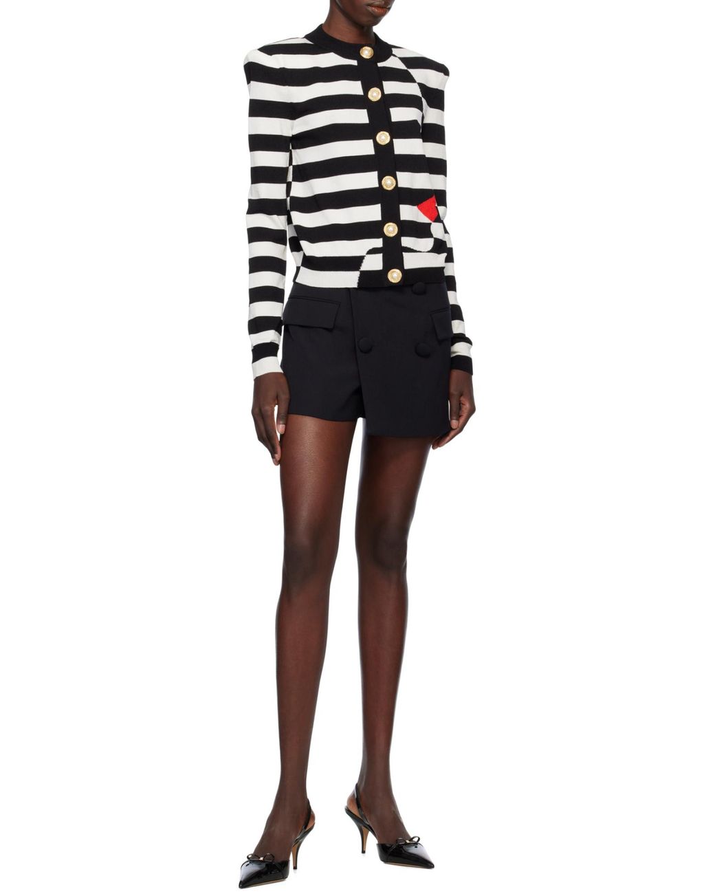 Balmain Black Gabardine Shorts
