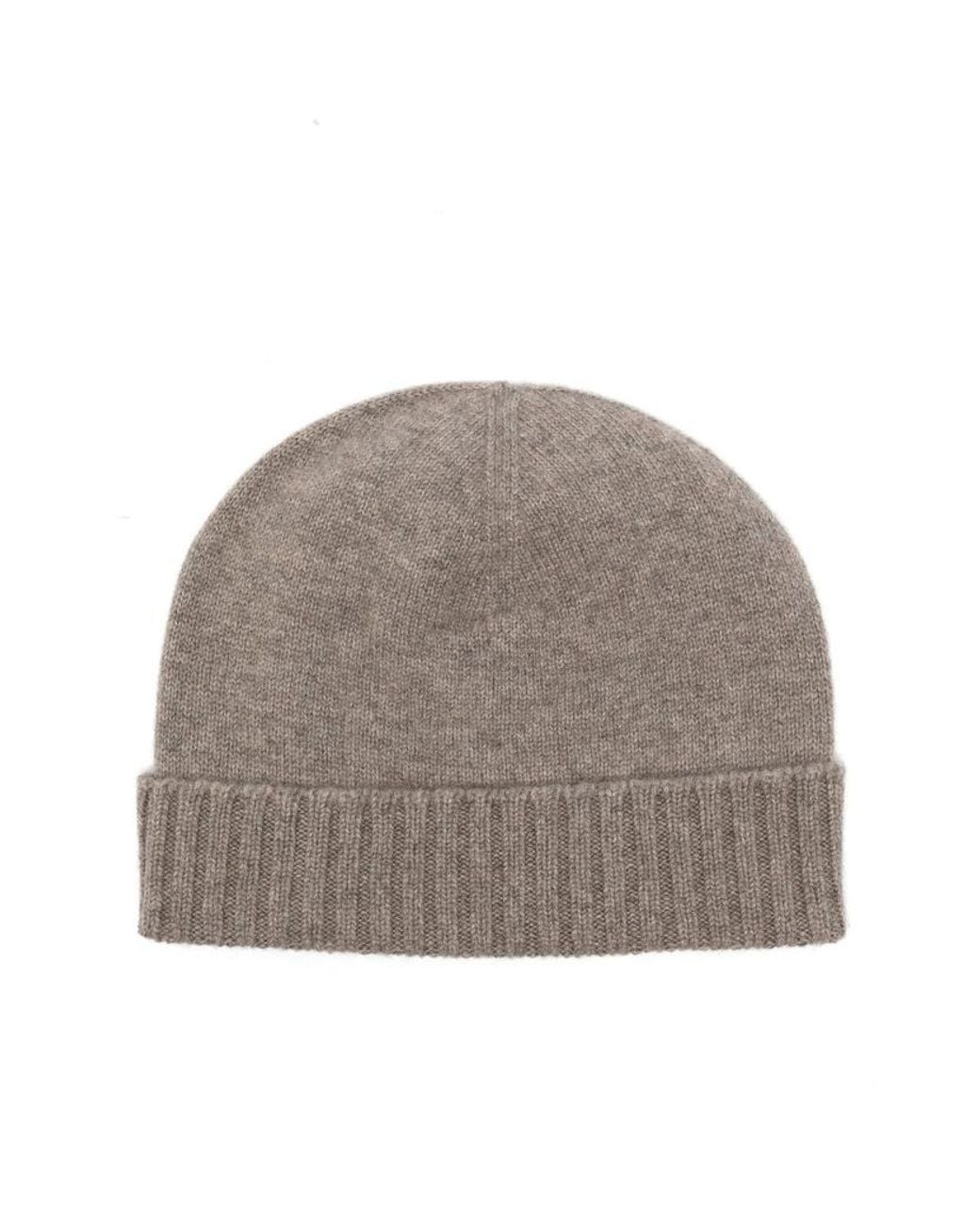 Malo Gray Ribbed-Trim Beanie Hat
