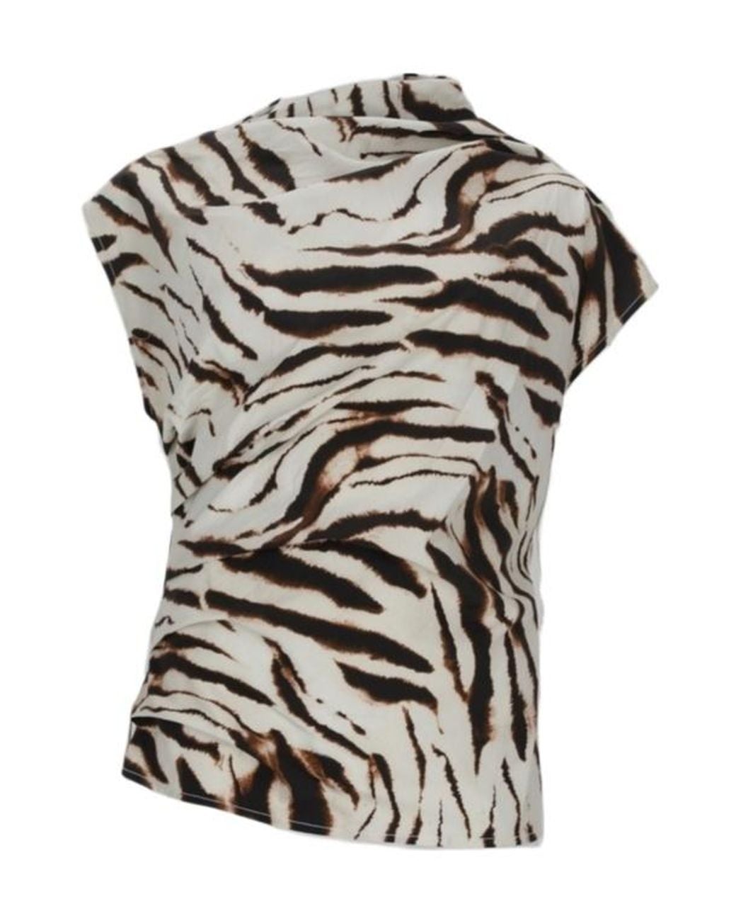 Ganni Gray Draped Open-Back Top