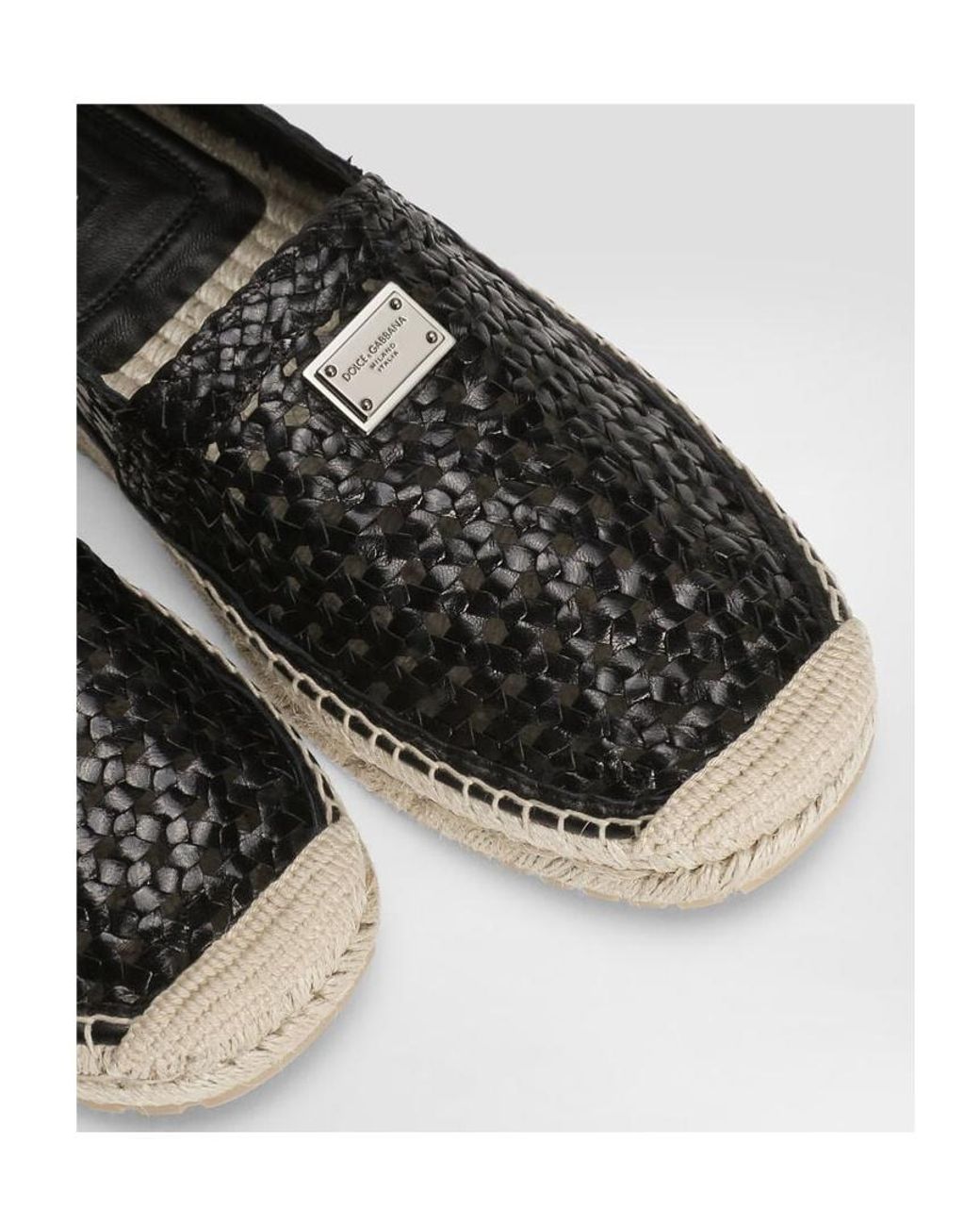 Dolce & Gabbana Black Logo Plaque Espadrilles for men