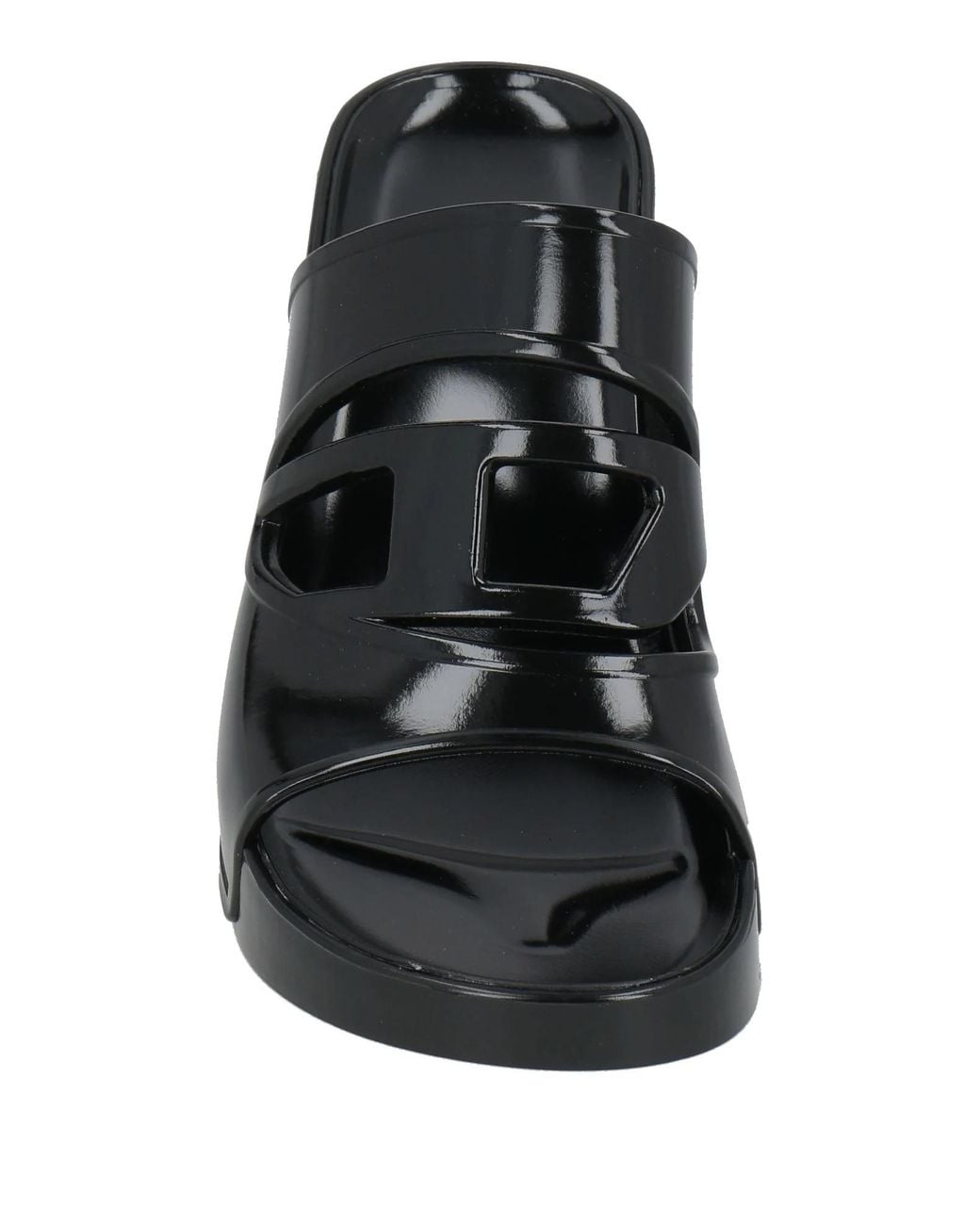 DIESEL Black Simple Rubber Sandals