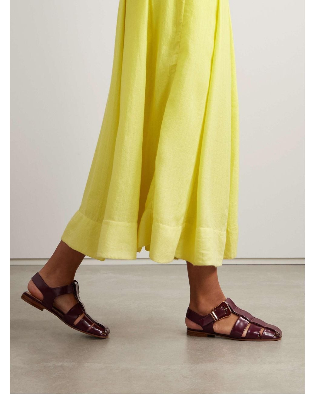 Gabriela Hearst Brown Zoey Flat Sandals