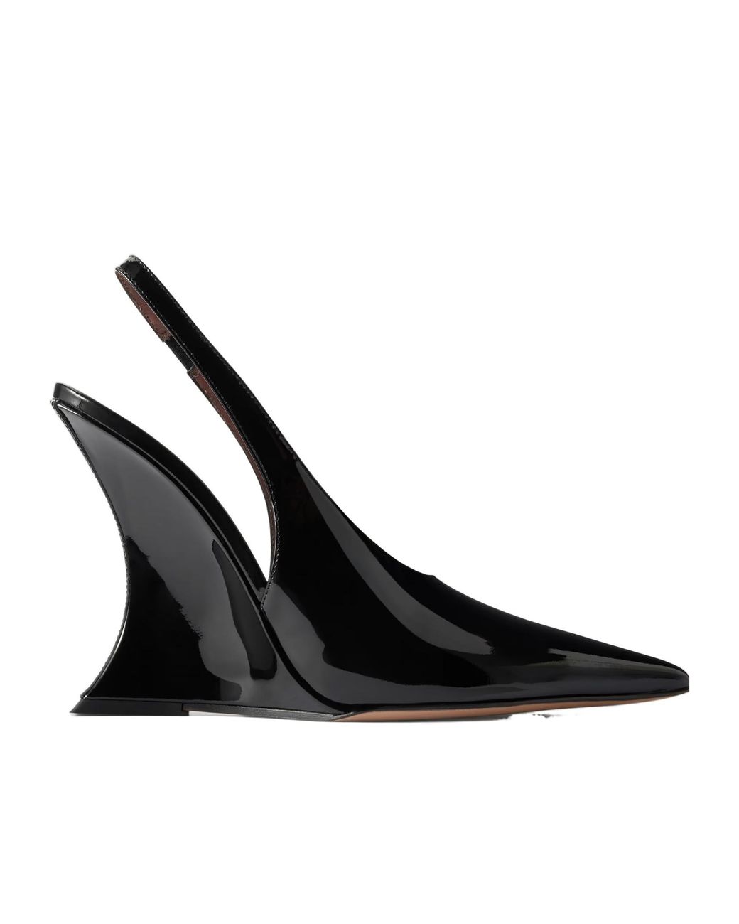 Paris Texas Black Nina 105 Patent-Leather Slingback Pumps