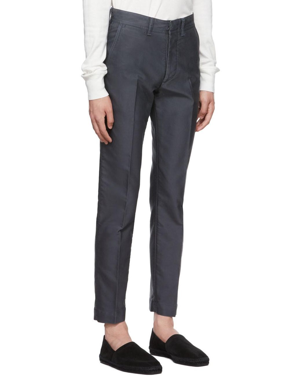 Tom Ford Blue Straight-Leg Tailored Trousers for men