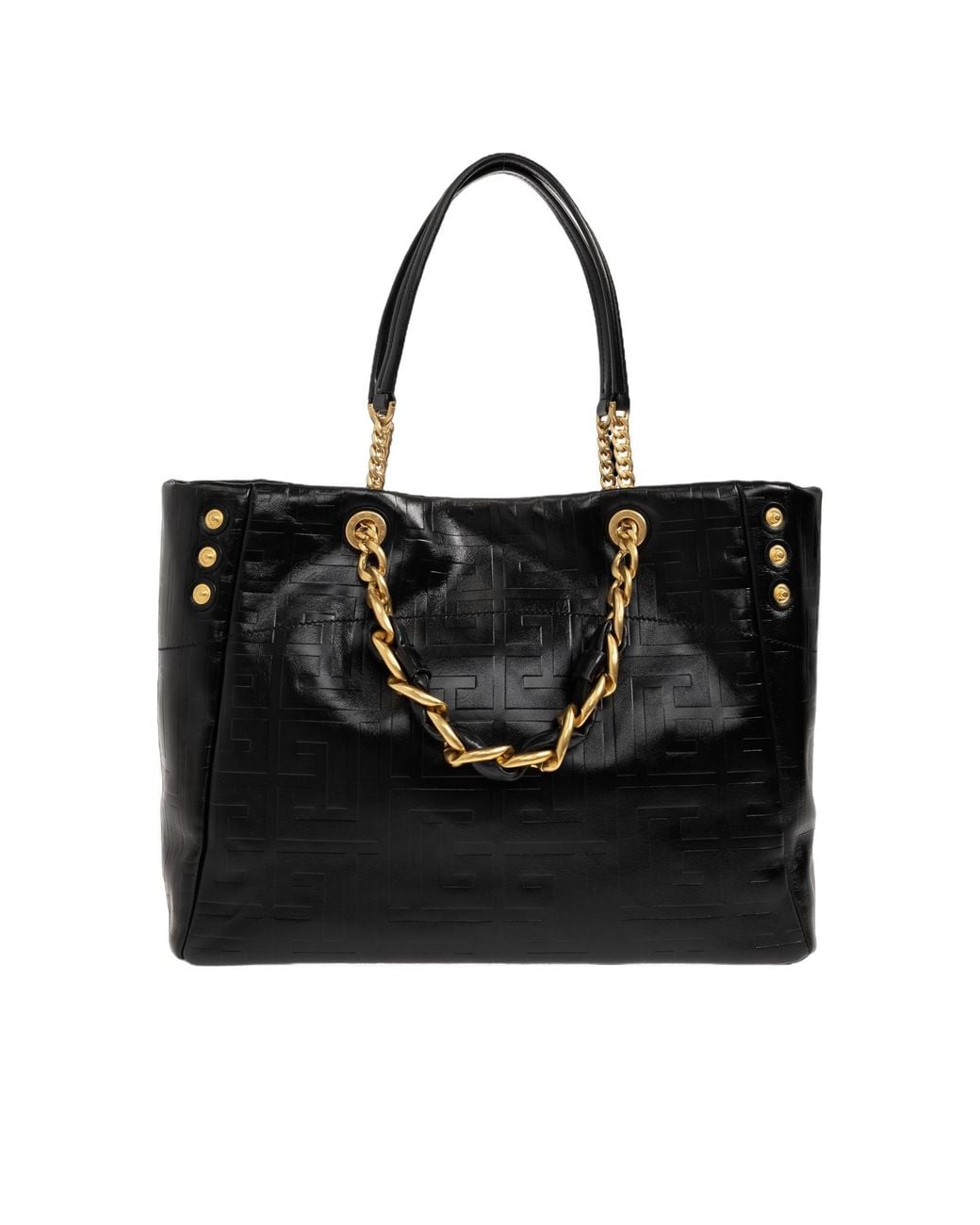Balmain Black 1945 Soft Chain Tote Bag