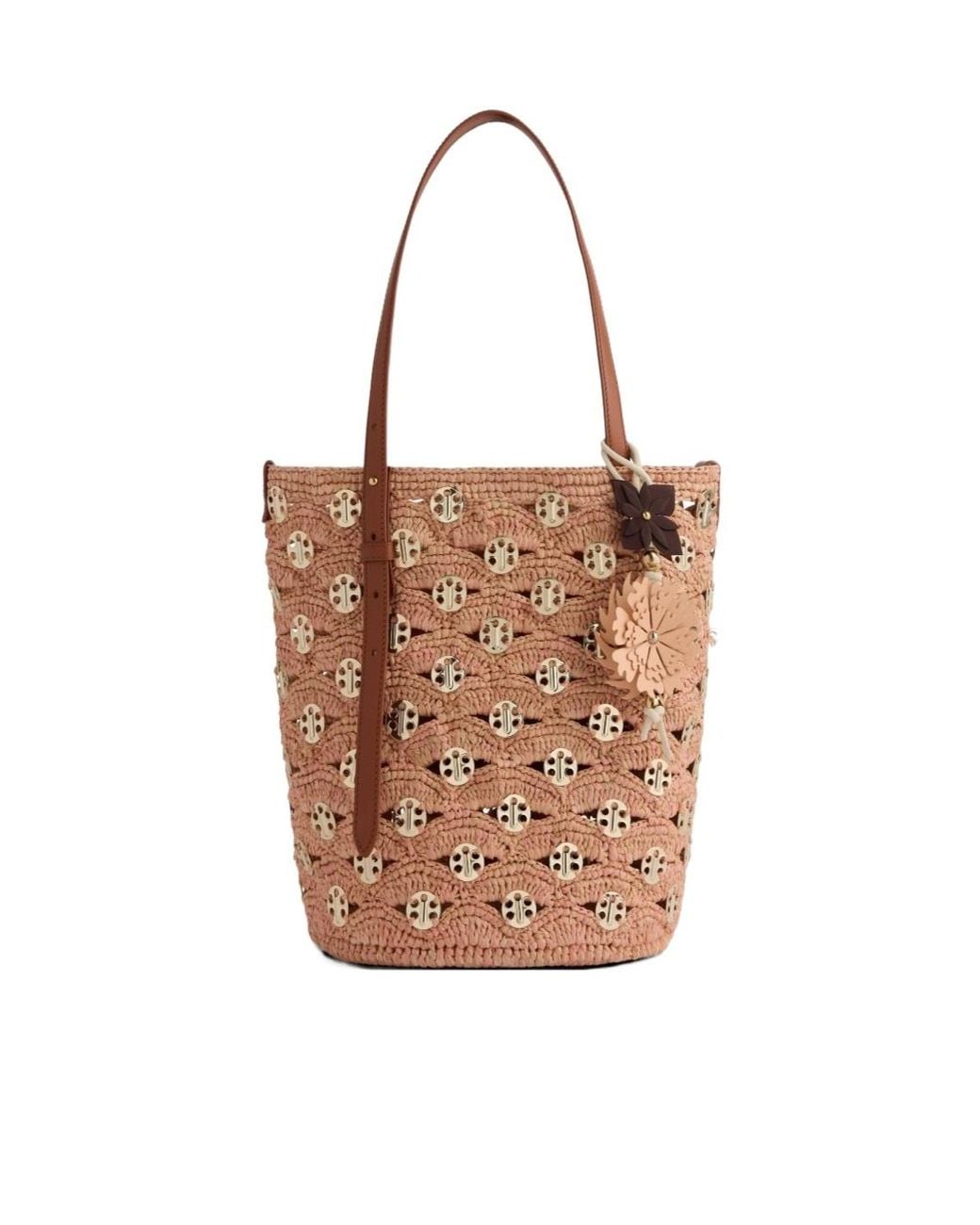 Rabanne Brown Rabanne Signature 1969 Discs Large Bucket Bag