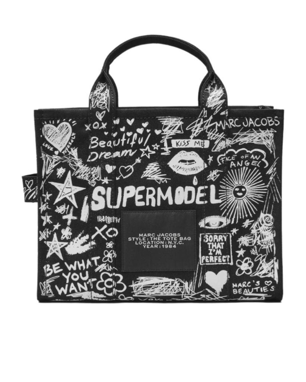 Marc Jacobs Black The Medium Printed Tote Bag
